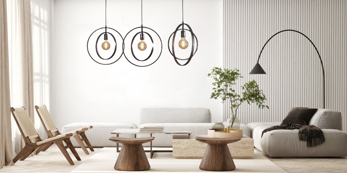 Geometrische Lampen im minimalistischen Design