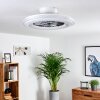 Piacenza Deckenventilator LED Chrom, Weiß, 1-flammig, Fernbedienung