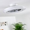 Piacenza Deckenventilator LED Chrom, Weiß, 1-flammig, Fernbedienung