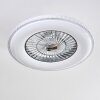 Piacenza Deckenventilator LED Chrom, Weiß, 1-flammig, Fernbedienung