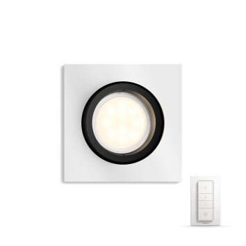 Philips Hue Ambiance White Milliskin Einbauspot Basis-Set Silber, 1-flammig, Fernbedienung