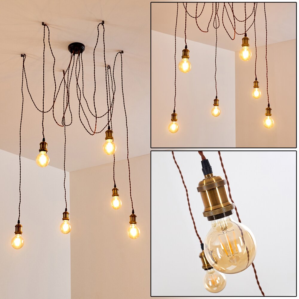Zarow Hängeleuchte Braun, Messing, 6-flammig main product photo