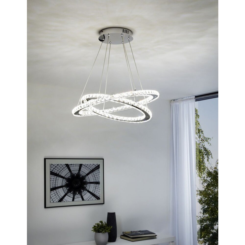 Eglo VARRAZO Pendelleuchte LED Chrom, Kristalloptik, 1-flammig main product photo