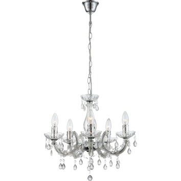 Globo Cuimbra Luster Transparent, Klar, 5-flammig