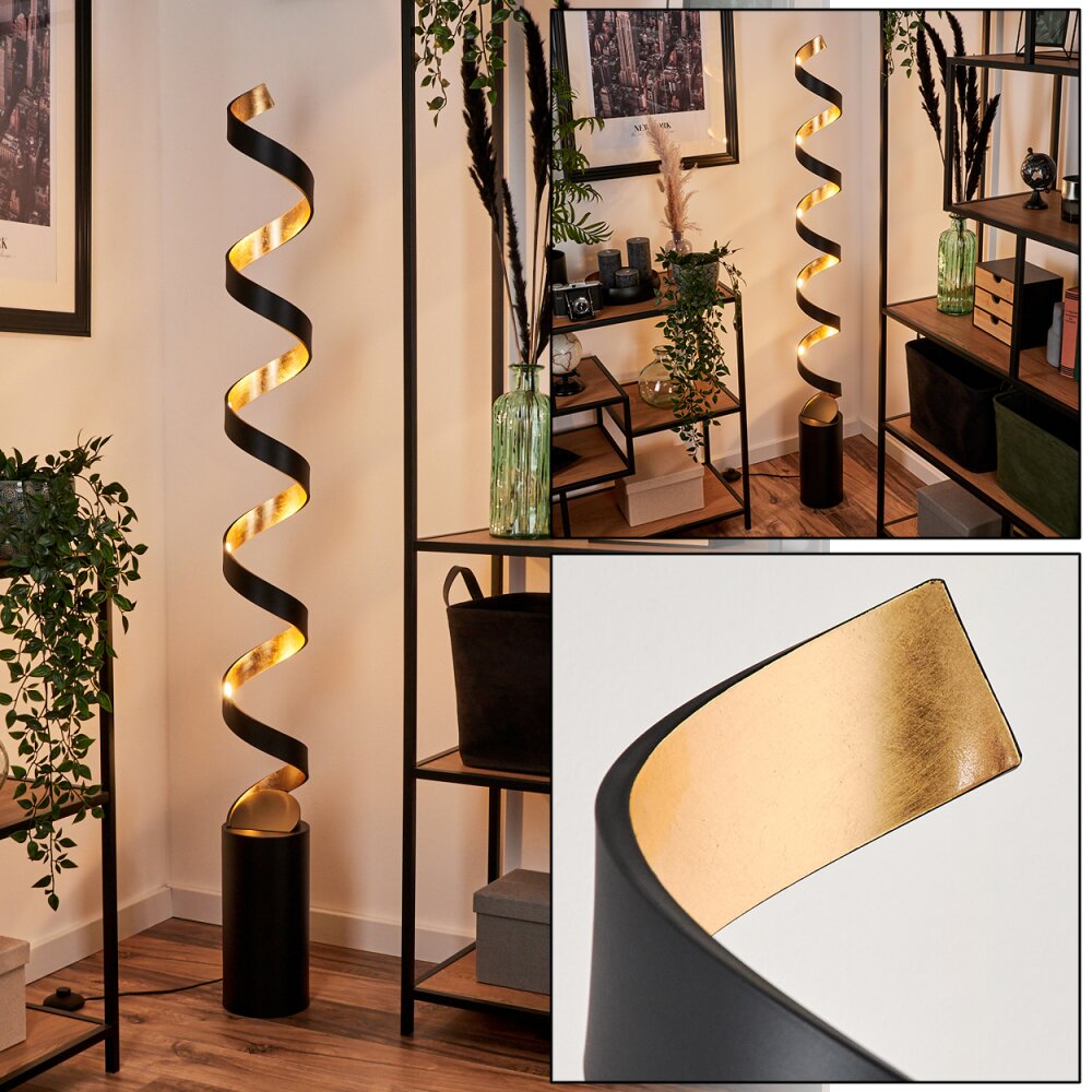 Rezat Stehleuchte LED Schwarz-Gold, 1-flammig main product photo