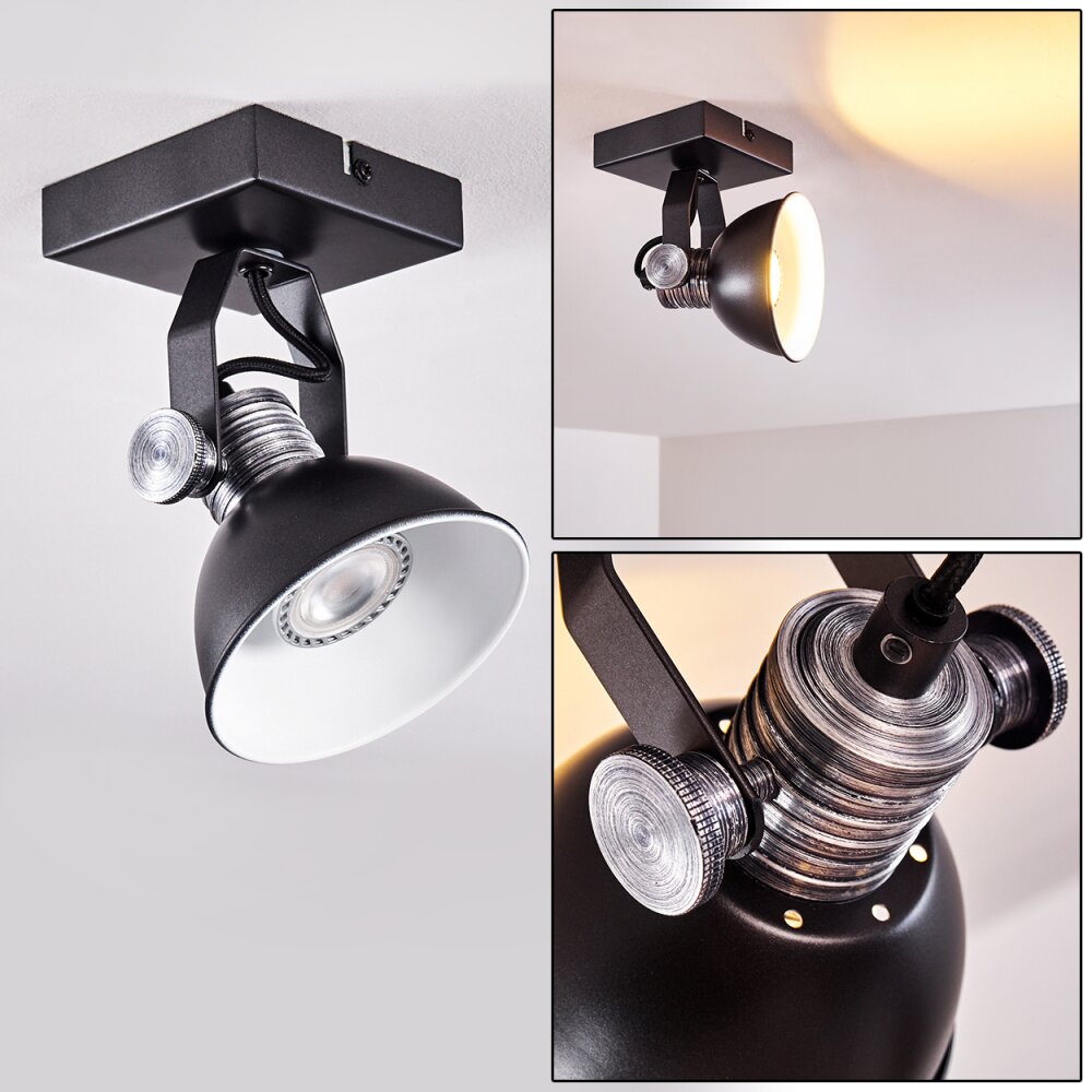 Gudo Deckenleuchte Schwarz, Silber, 1-flammig main product photo