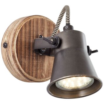 Brilliant Leuchten Seed Strahler Holz dunkel, Schwarz, 1-flammig