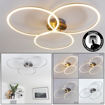 Johsa Deckenleuchte LED Nickel-Matt, Silber, 3-flammig