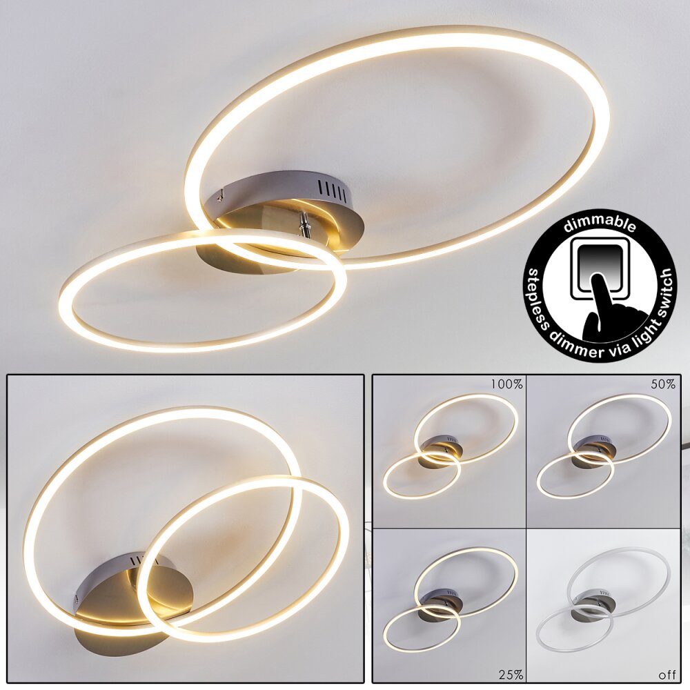 Johsa Deckenleuchte LED Nickel-Matt, Silber, 2-flammig main product photo