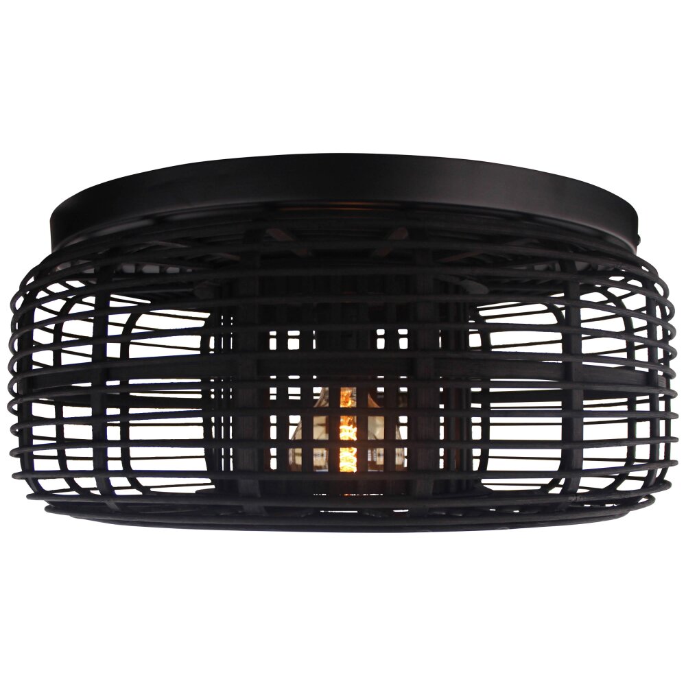 Brilliant Crosstown Deckenleuchte Holz dunkel, Schwarz, 1-flammig main product photo