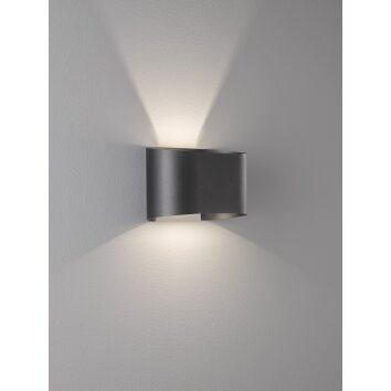 Fischer & Honsel Wall Wandleuchte Schwarz, 2-flammig