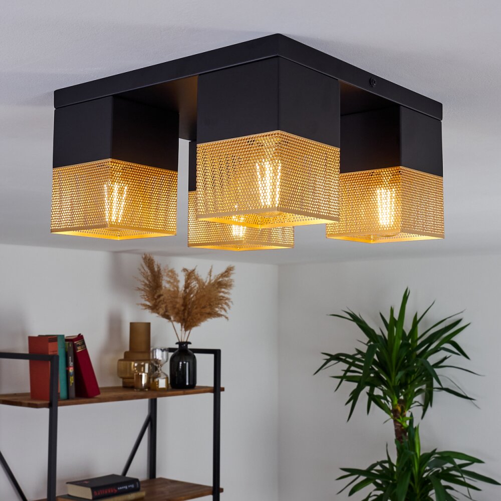 Armenie Deckenleuchte Gold, Messing, Schwarz, 4-flammig main product photo