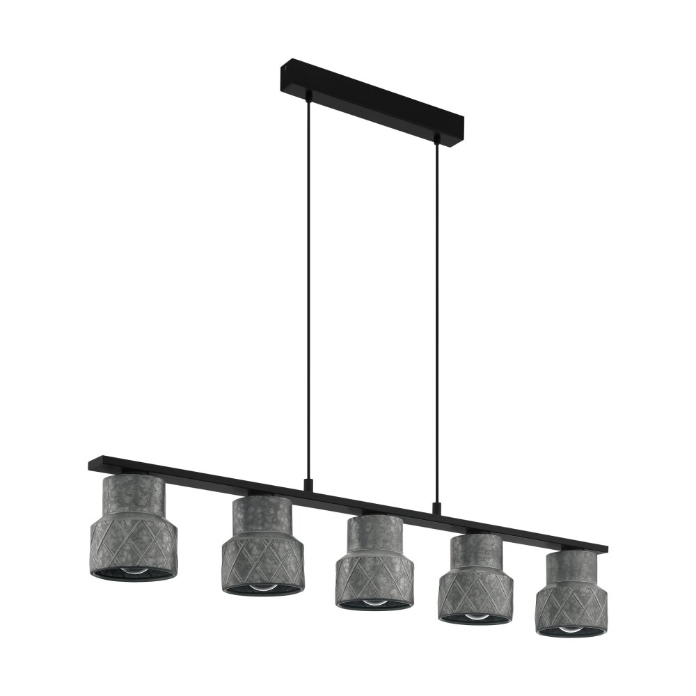 Eglo HILCOTT Hängeleuchte Schwarz, 5-flammig main product photo