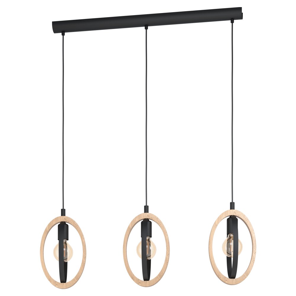 Eglo BASILDON Hängeleuchte Braun, Schwarz, 3-flammig main product photo