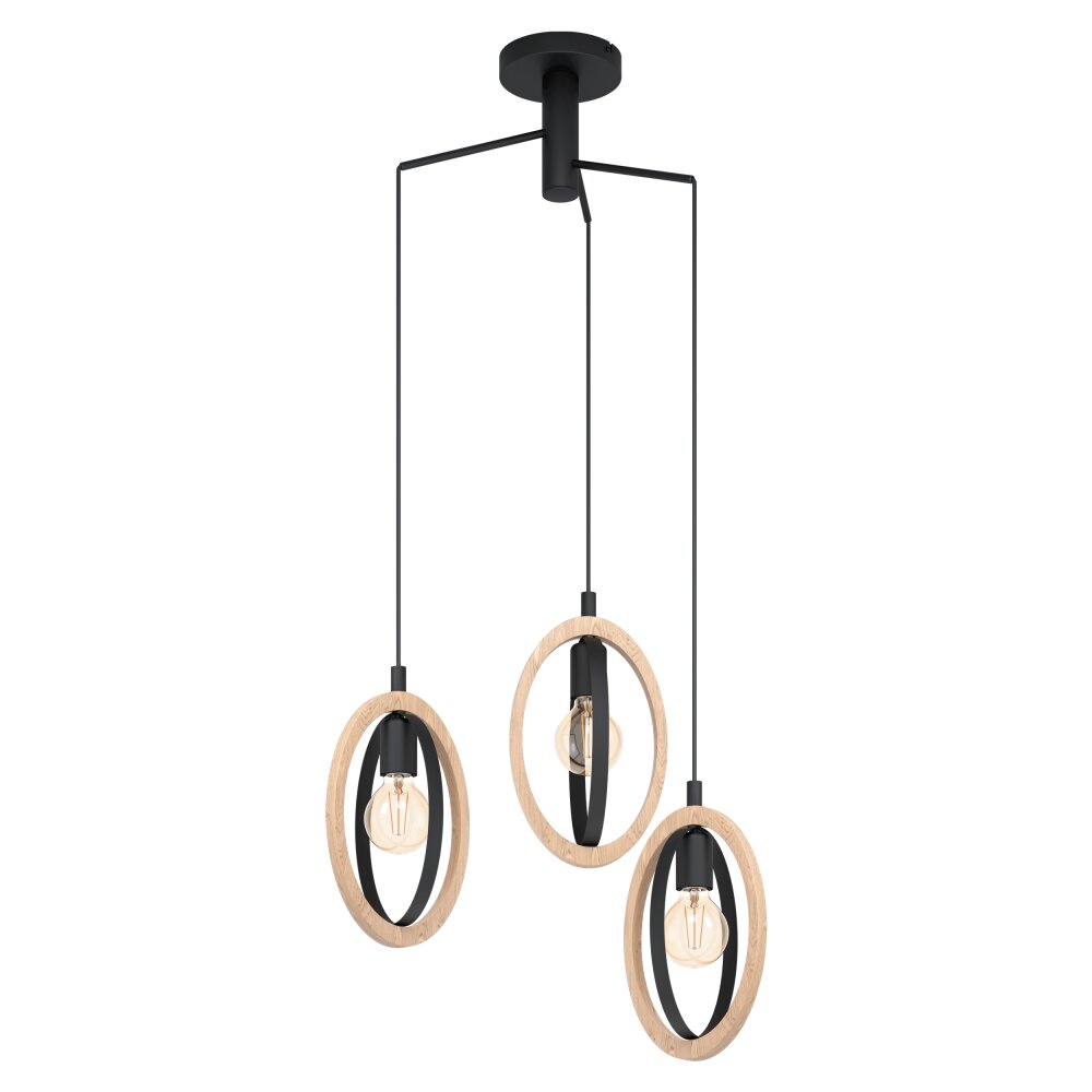 Eglo BASILDON Hängeleuchte Braun, Schwarz, 3-flammig main product photo