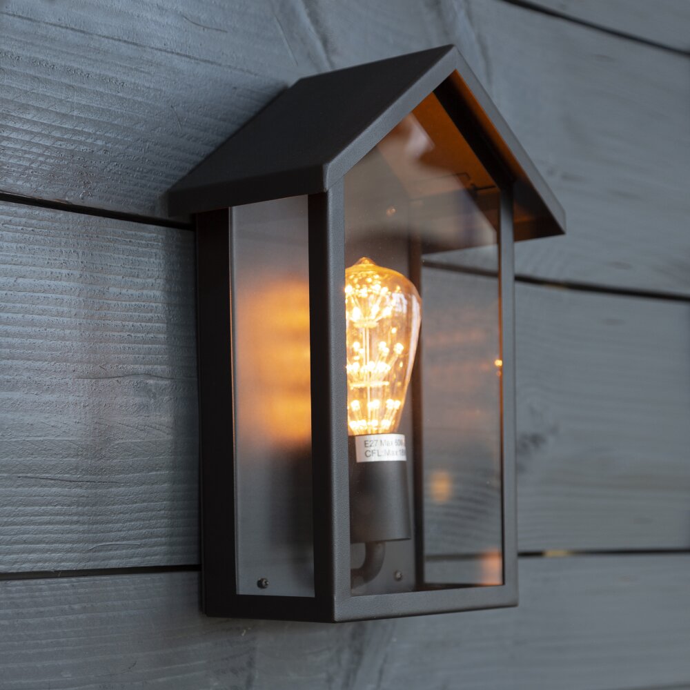 KS Verlichting Casa Außenwandleuchte Schwarz, 1-flammig main product photo
