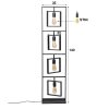 Marcon Stehleuchte Schwarz, 4-flammig