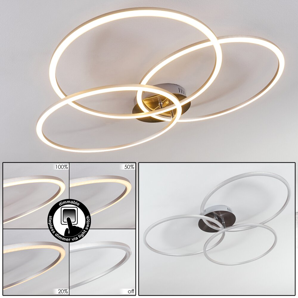 Johsa Deckenleuchte LED Nickel-Matt, Silber, 3-flammig main product photo