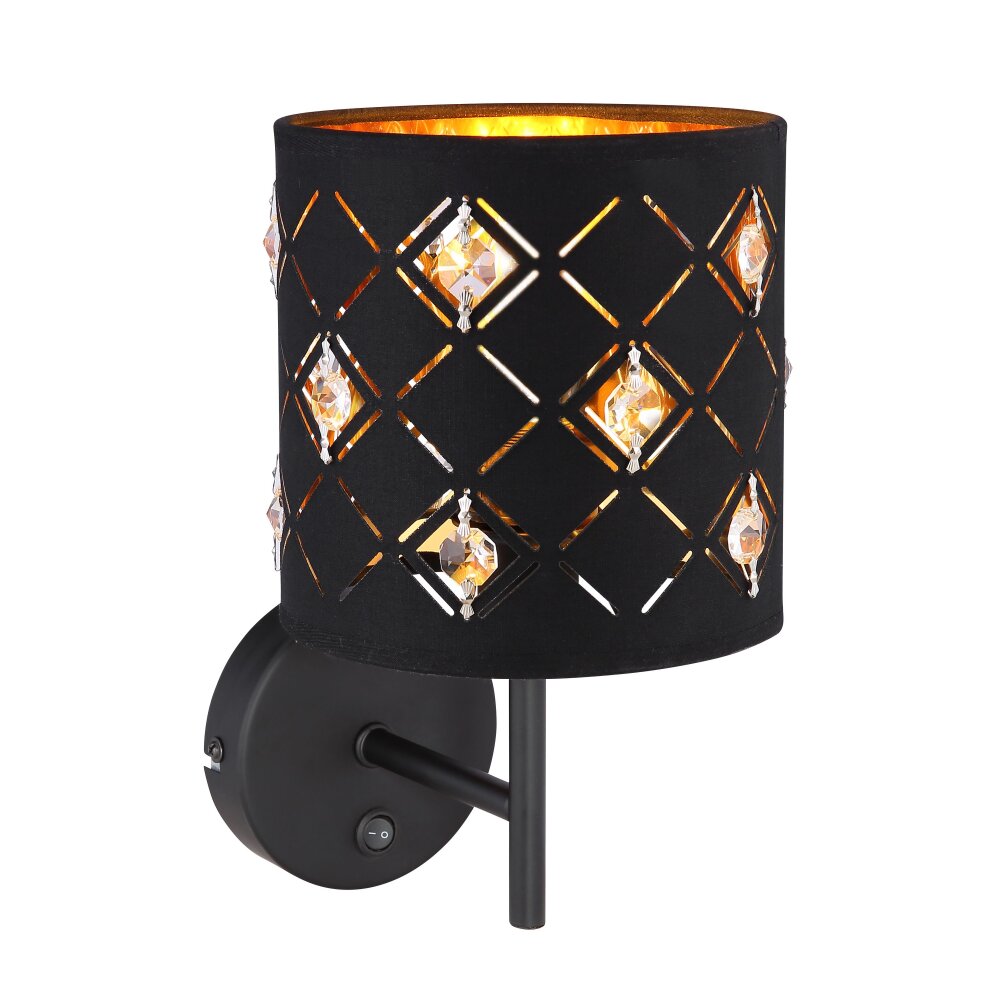 Globo ABBEY Wandleuchte Schwarz, 1-flammig main product photo