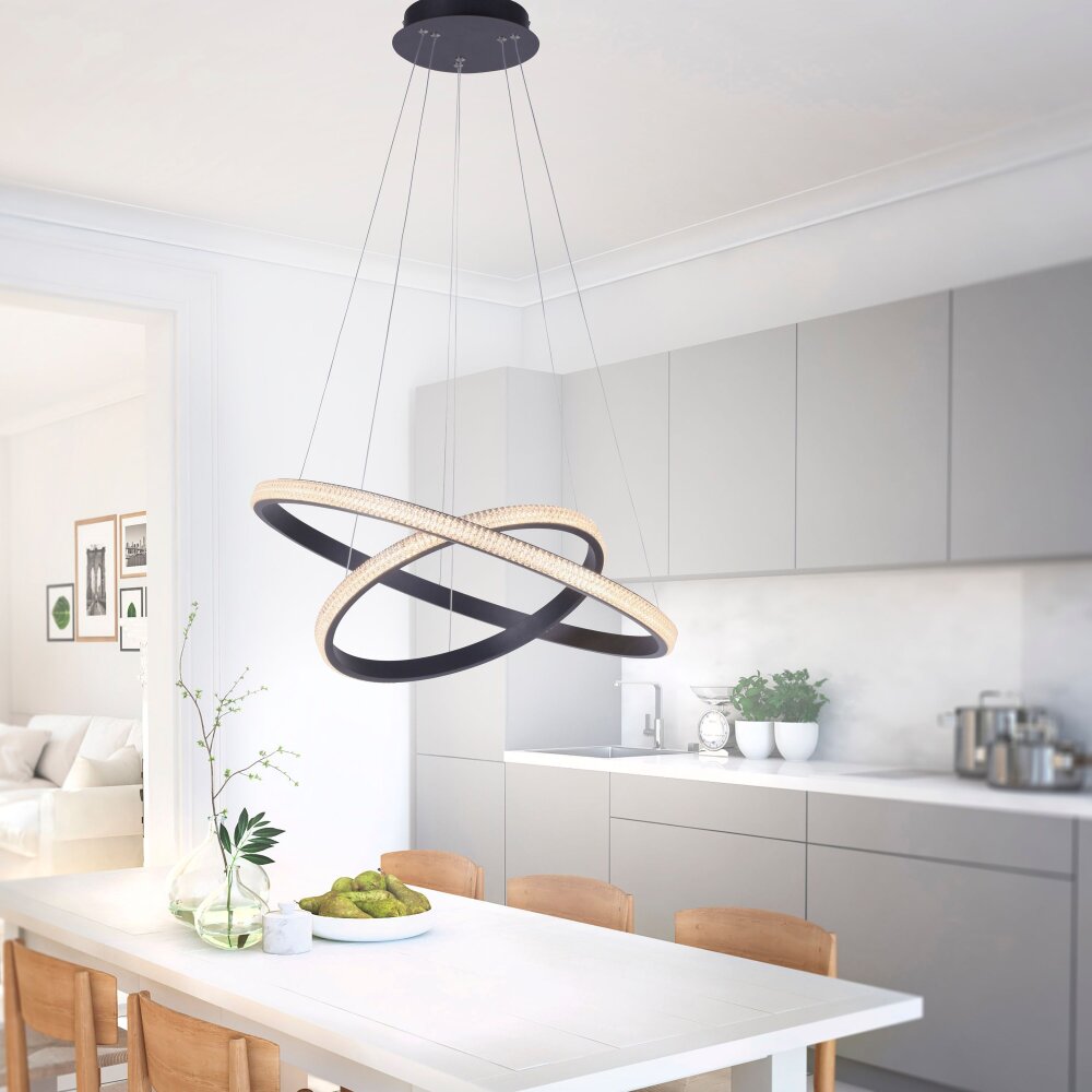 Leuchten Direkt MUSA Pendelleuchte LED Schwarz, 2-flammig main product photo