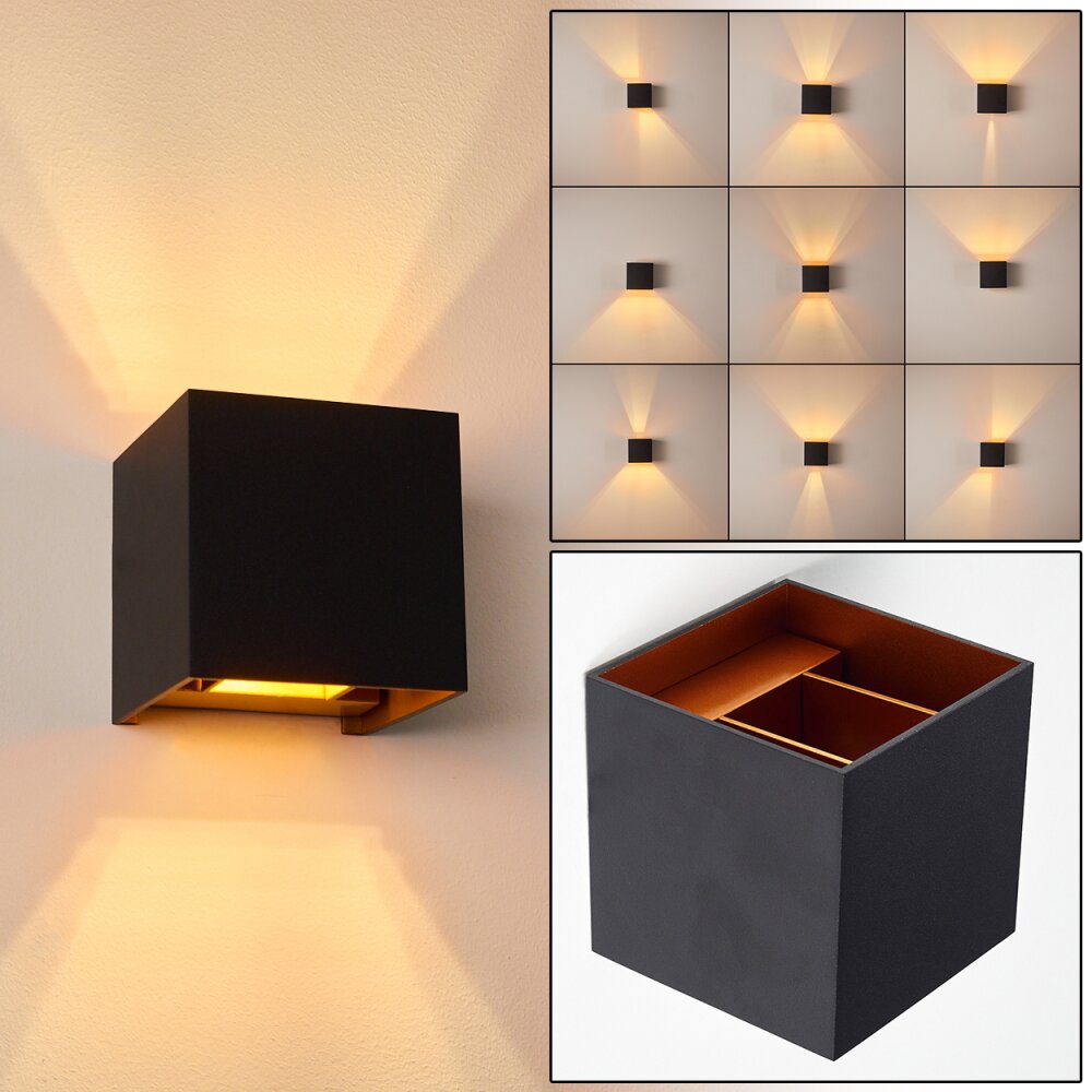 Badajoz Wandleuchte Kupferfarben, Schwarz, 1-flammig main product photo
