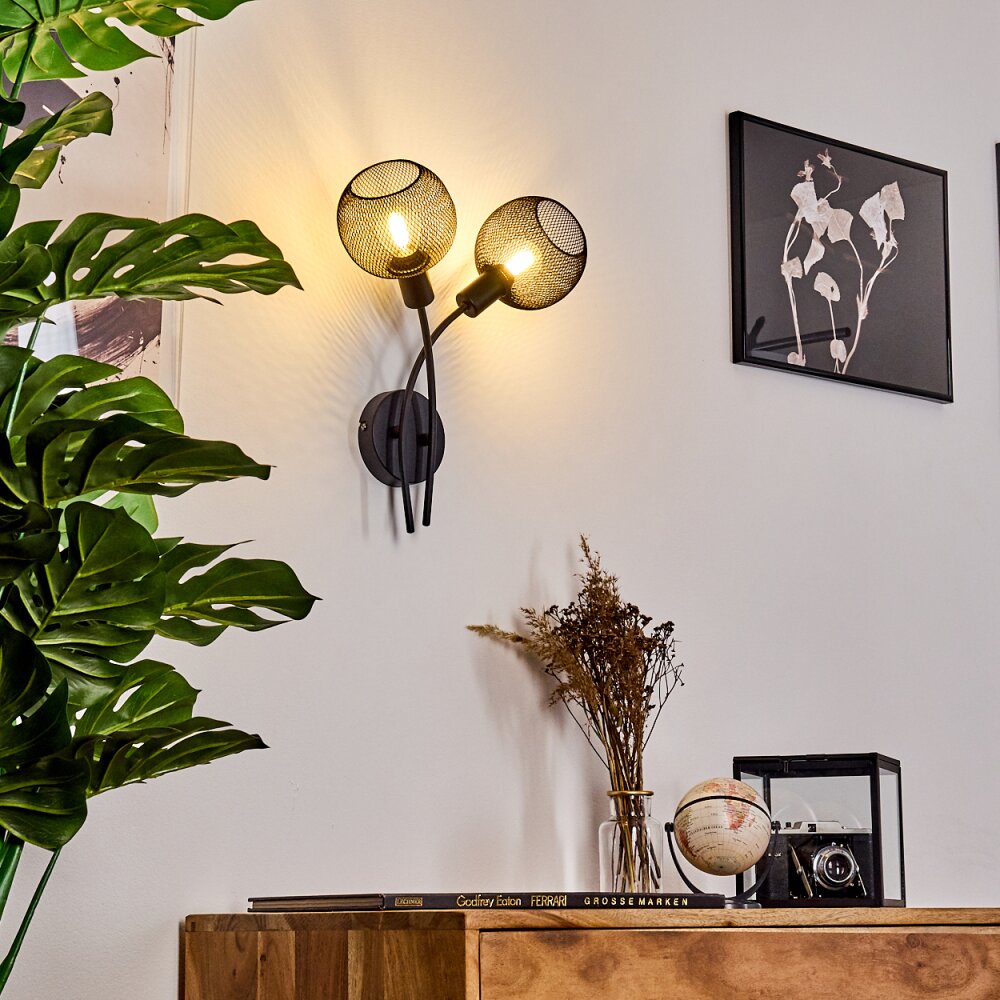 Tambo Wandleuchte Schwarz, 2-flammig main product photo
