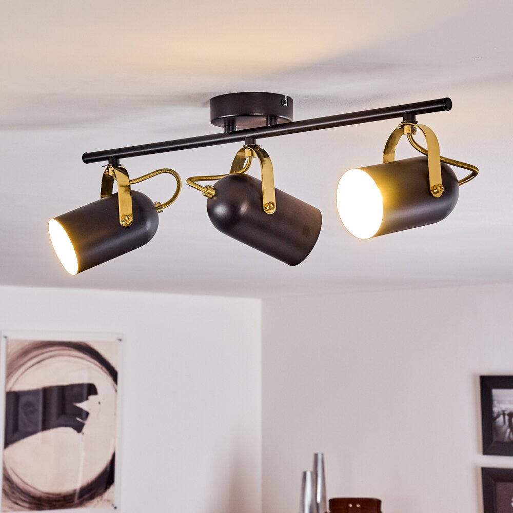 Rialey Deckenleuchte Messing, Schwarz, 3-flammig main product photo