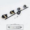 Rialey Deckenleuchte Messing, Schwarz, 4-flammig