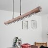 Rodeche Pendelleuchte LED Holz hell, Schwarz, 1-flammig