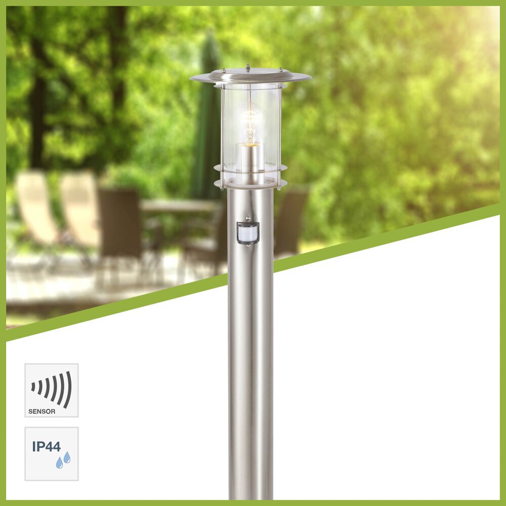Brilliant York Wegeleuchte Silber, 1-flammig, Bewegungsmelder main product photo