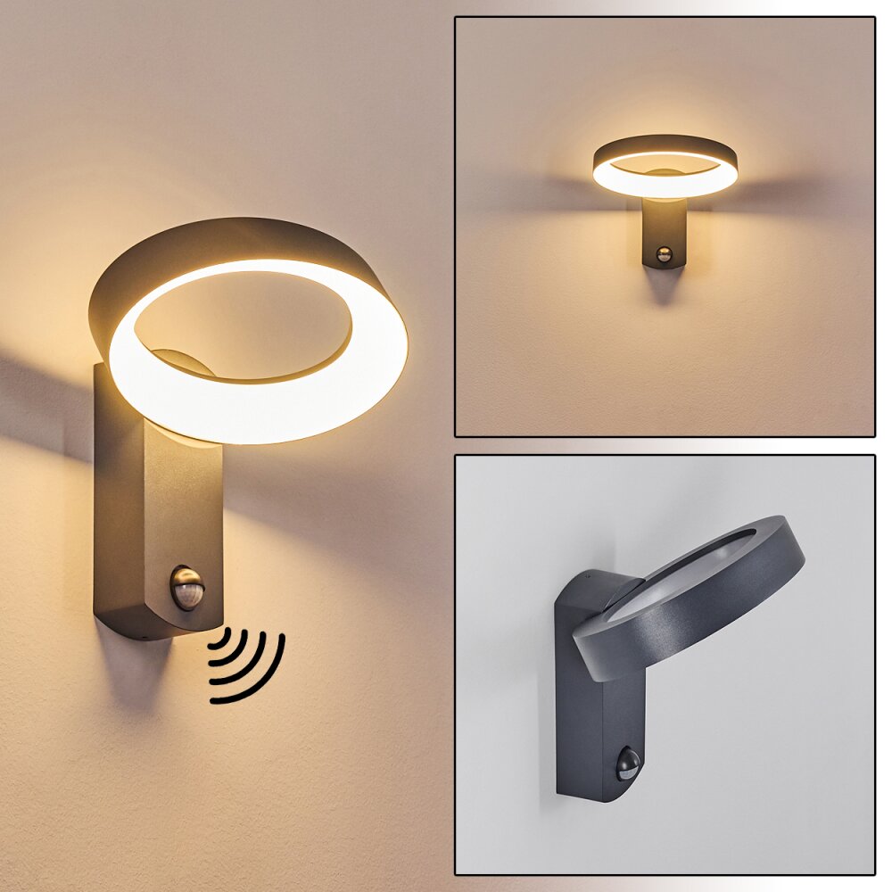 Carinola Außenwandleuchte LED Anthrazit, 1-flammig, Bewegungsmelder main product photo