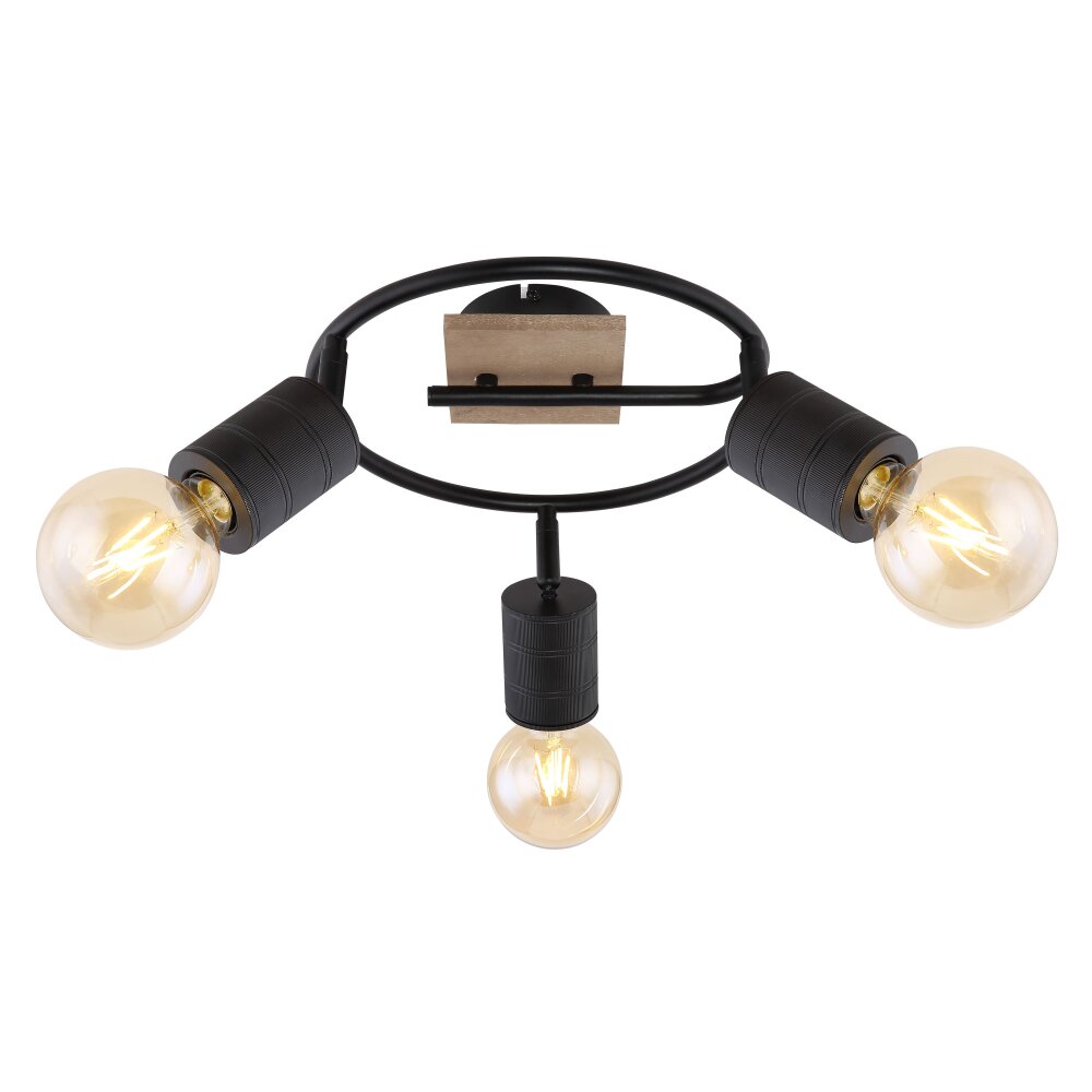 Globo JOSELLA Strahler Holz dunkel, 3-flammig main product photo