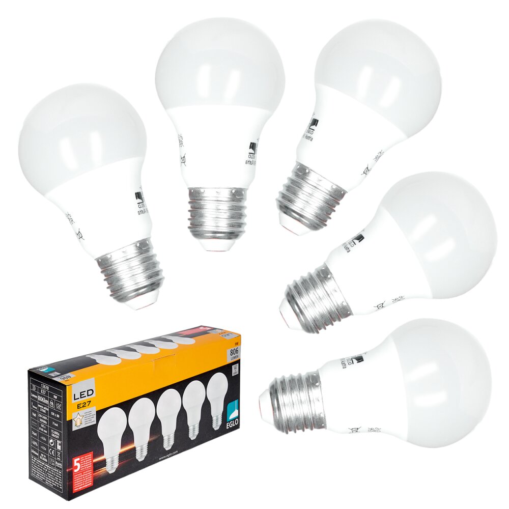 Eglo 5er Set LED E27 9 Watt 2700 Kelvin 806 Lumen main product photo