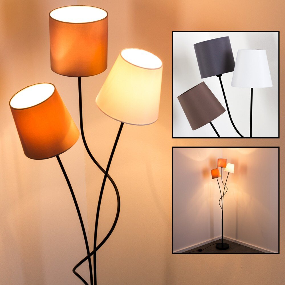 Flin Stehleuchte Schwarz, 3-flammig main product photo