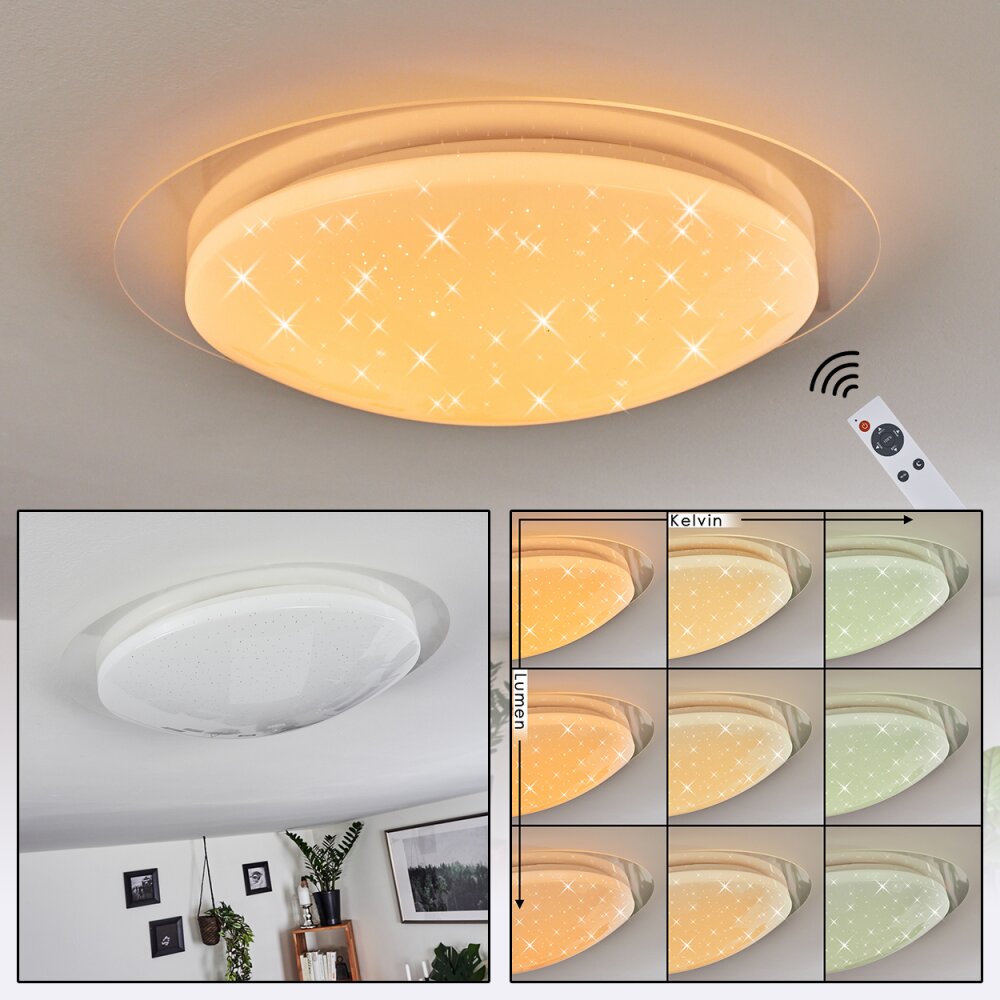 Rosenga Deckenleuchte LED Weiß, 1-flammig, Fernbedienung main product photo
