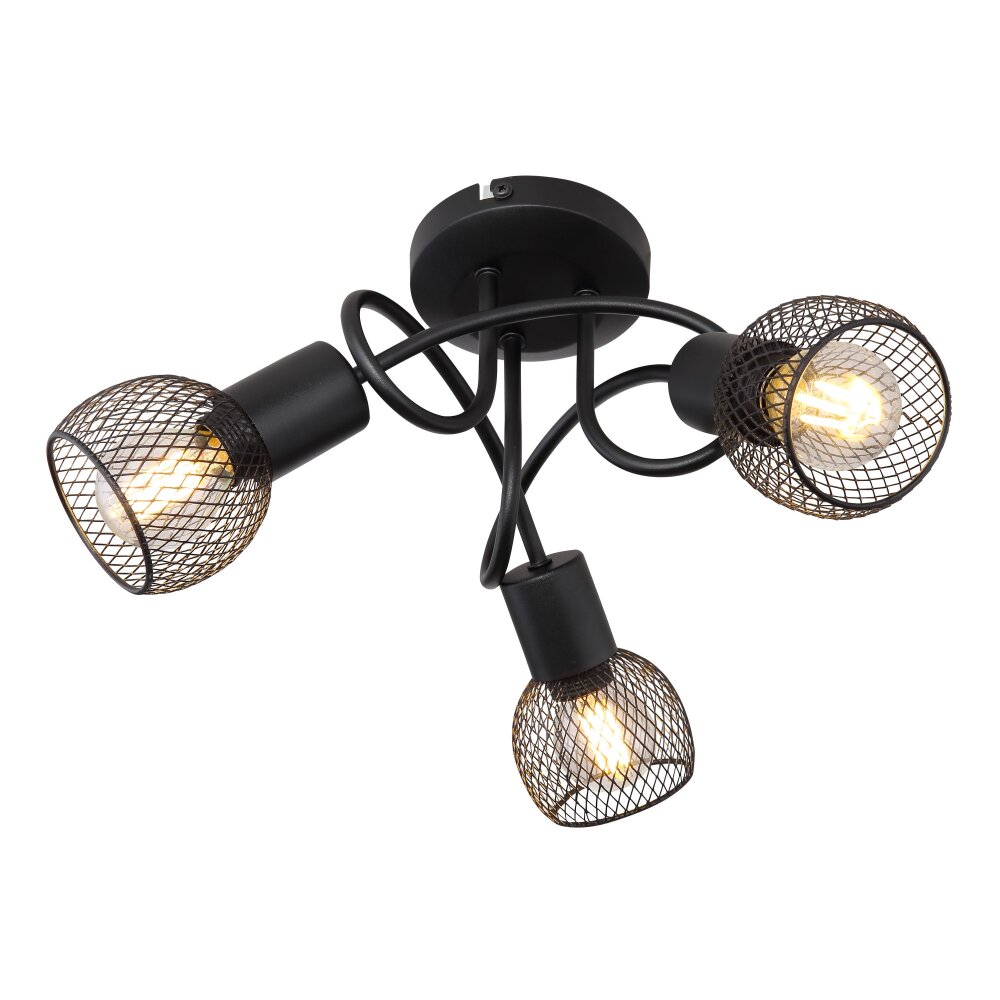 Globo FIASTRA Deckenleuchte Schwarz, 3-flammig main product photo