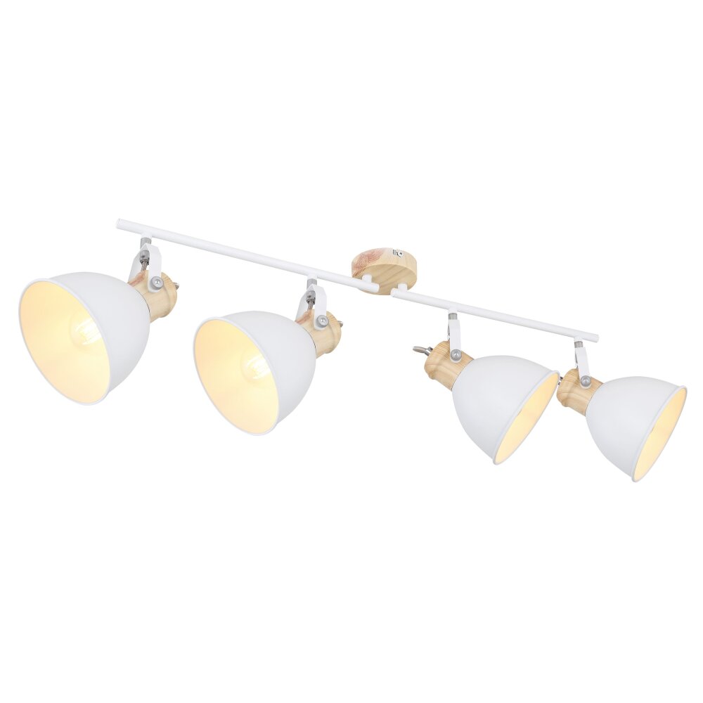 Globo WIHO Strahler Holz dunkel, Weiß, 4-flammig main product photo