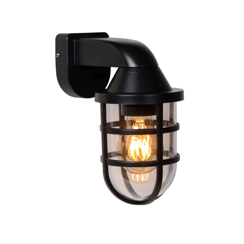 Lucide LEWIS Außenwandleuchte Schwarz, 1-flammig main product photo