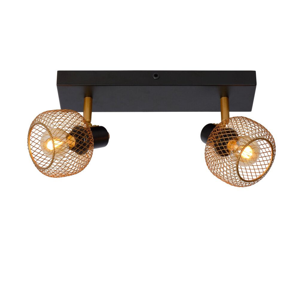 Lucide MAREN Deckenleuchte Gold, Messing, Schwarz, 2-flammig main product photo