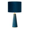 Lucide VELVET Tischleuchte Blau, Messing, 1-flammig