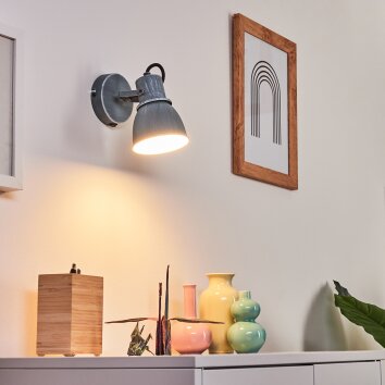 Susus Wandleuchte Grau, 1-flammig