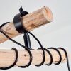 Gondo Pendelleuchte Holz hell, Schwarz, 6-flammig