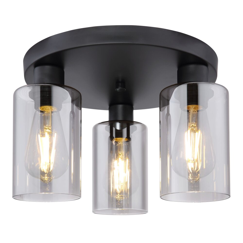 Globo HADERA Deckenleuchte Schwarz, 3-flammig main product photo