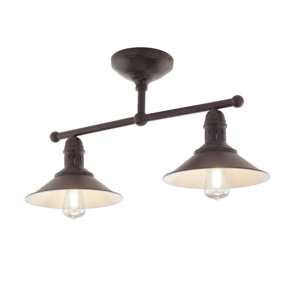 EGLO STOCKBURY Deckenleuchte Braun, Cremefarben, 2-flammig main product photo