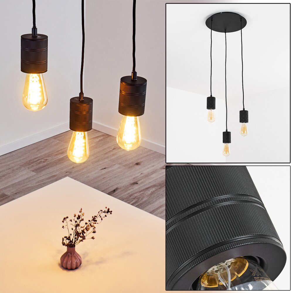 Ajaccio Hängeleuchte Schwarz, 3-flammig main product photo