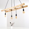 Palmetto Pendelleuchte Holz hell, Schwarz, 4-flammig