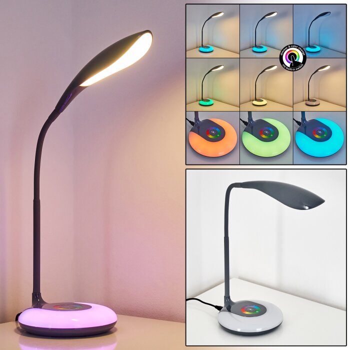 Paphos Tischleuchte LED Schwarz, 1-flammig, Farbwechsler