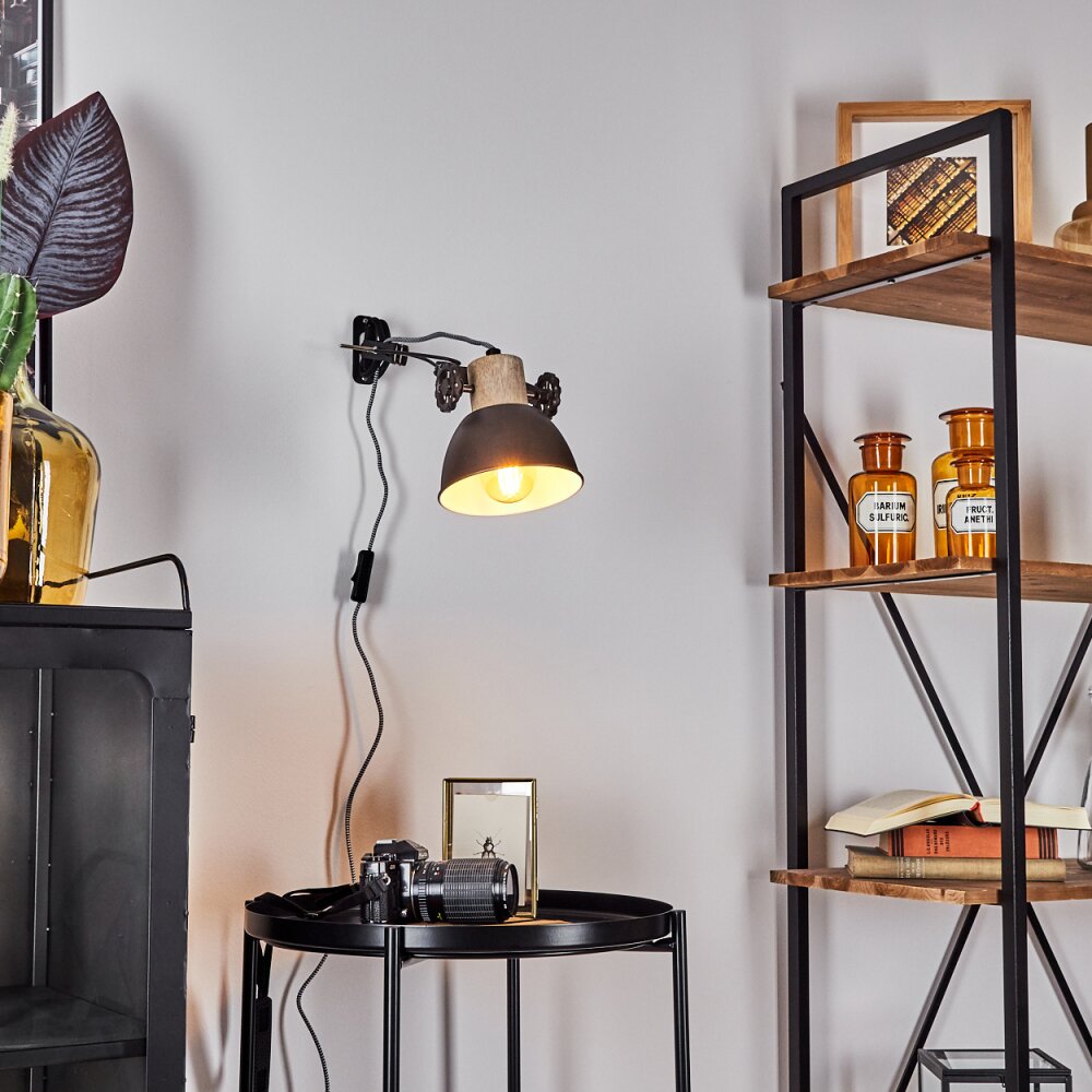 Orny Wandleuchte Braun, Holz hell, 1-flammig main product photo