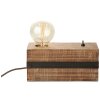 Brilliant Woodhill Tischleuchte Holz dunkel, Schwarz, 1-flammig