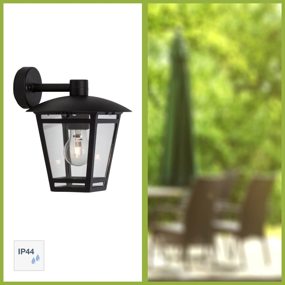 Brilliant Riley Außenwandleuchte Schwarz, 1-flammig main product photo